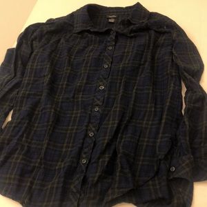 Rue 21 Blue and Green Flannel